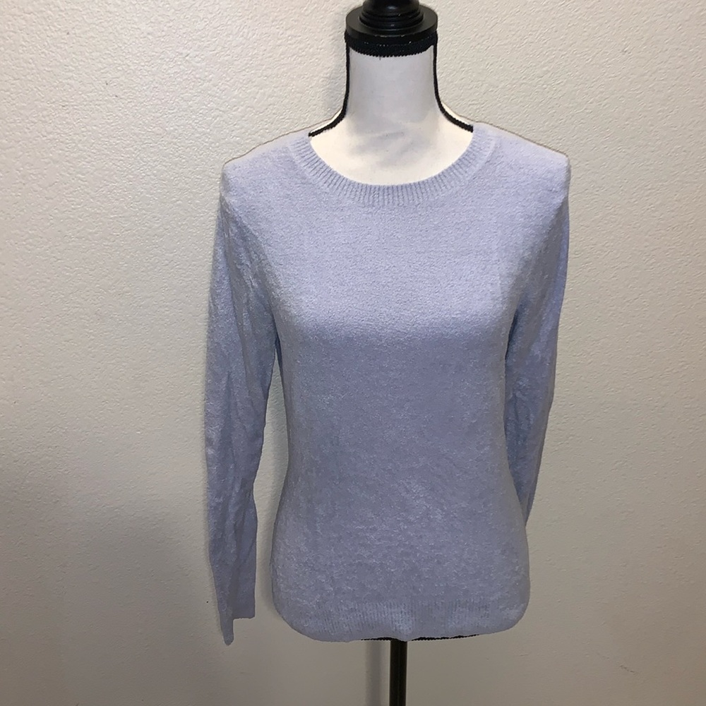 Evie blue super soft nylon spandex long sleeve sweater